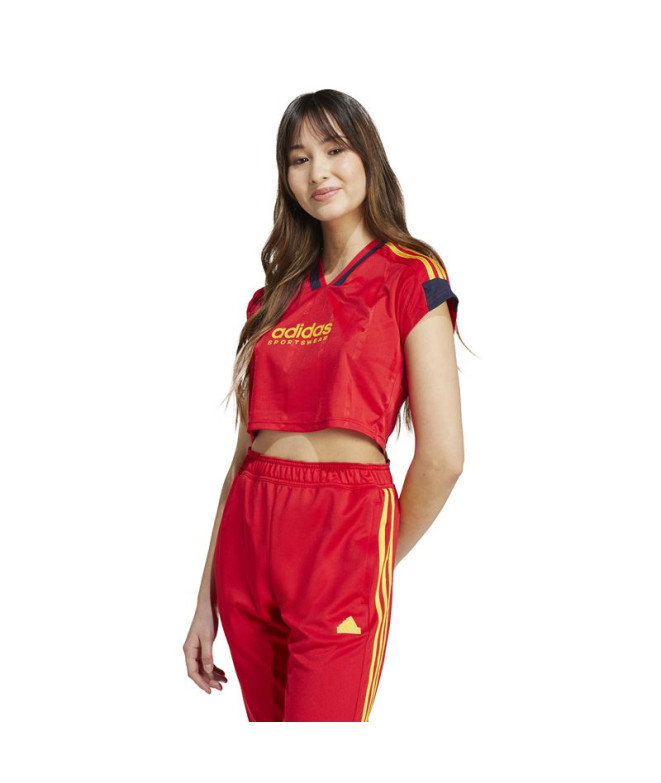 Camiseta adidas Mulher Tiro Cut 3 Band Cropped...