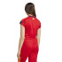 Camiseta adidas Mulher Tiro Cut 3 Band Cropped Vermelho