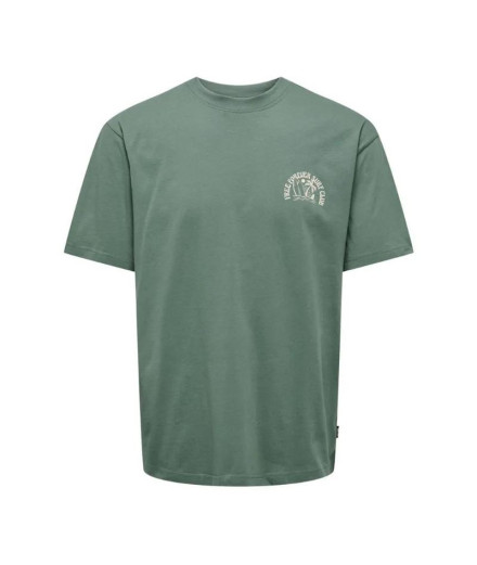 Camiseta Homem Only & Sons Onskylan Rlx Icon Verde...
