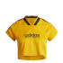 Camiseta adidas Mulher Tiro Cut 3 Band Cropped Laranja