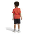 Conjunto adidas Set Infantil Pequeno logótipo Essentials e calções vermelhos
