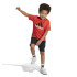 Conjunto adidas Set Infantil Pequeno logótipo Essentials e calções vermelhos