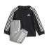 Conjunto adidas Infantil Essentials 3-Stripes Preto/Branco
