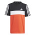 Camiseta adidas Infantil Little Tiberio 3-Stripes Colorblock Cotton Preto