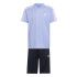 Conjunto adidas Infantil Essentials Aeroready 3-Stripes Regular Fit Azul/Branco