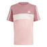 Camiseta adidas Infantil Little Tiberio 3-Stripes Colorblock Cotton Rosa