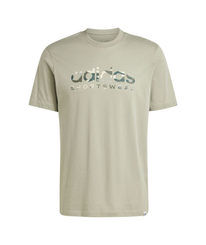 Camiseta adidas Homem Camo Linear Graphic Cinzento