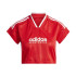 Camiseta adidas Mulher Tiro Cut 3 Stripes Cropped Jersey Vermelho