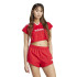 Camiseta adidas Mulher Tiro Cut 3 Stripes Cropped Jersey Vermelho