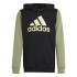 Moletom adidas Infantil Casaco com capuz colorblock com logótipo grande Essentials Preto