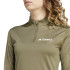 Camiseta Montanha adidas Mulher by Terrex Multi Half Zip Longsleeve Verde azeitona