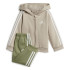 Conjunto adidas Infantil Essentials 3 Band Full Zip Fleece Bege