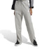Calça adidas French Terry Mulher Assinatura bordado gráfico Reto Cinzento