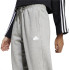 Calça adidas French Terry Mulher Assinatura bordado gráfico Reto Cinzento