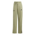 Calça adidas French Terry Mulher Calças de algodão com bordados gráficos Signature Straight Green