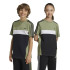 Camiseta adidas Infantil Tiberio 3 Band Colorblock Verde