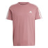 Camiseta adidas Homem Camisola simples Essentials com 3 riscas cor-de-rosa