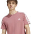 Camiseta adidas Homem Camisola simples Essentials com 3 riscas cor-de-rosa