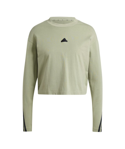 Camiseta adidas Mulher Future Icons 3 Band Manga comprida...