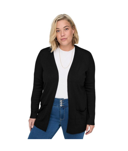 Moletom Only Caresly Open Cardigan Preto Mulher