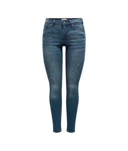 Calça Only wauw Mid Bj777 Blue Black Denim Mulher