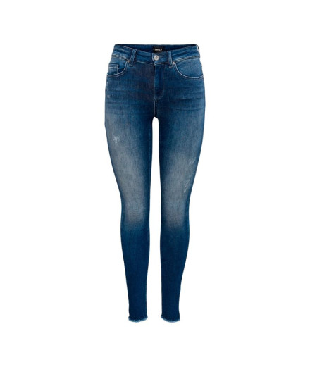 Calça Only blush MidAnkRea811 Dark Blue Denim Mulher