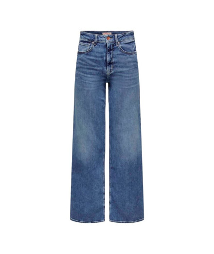 Calça Only madison Blush Wide Cro372 Medium Blue Denim...