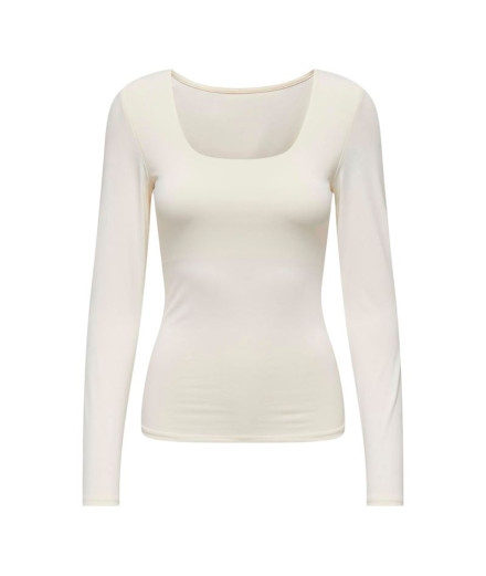 Camiseta Only ea 2-Way Deep Cloud Dancer Mulher