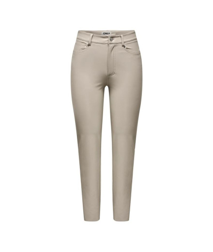 Calça Only emily St Ank Faux Leather Silver Lining Mulher