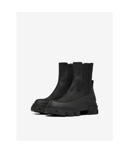 Botas Only tola-1 Nubuck Pu Chunky - Preto Mulher