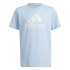 Camiseta adidas Infantil Essentials Big Logo Cotton Azul/branco