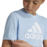 Camiseta adidas Infantil Essentials Big Logo Cotton Azul/branco