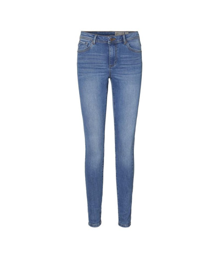 Calça Vero Moda tanya Piping Jeans Vi349 Medium Blue...