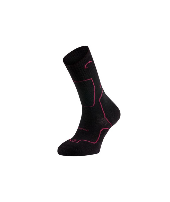 Meias de Montanha Lurbel Posets Five Preto/Fúcsia