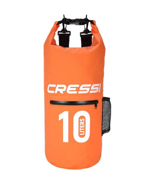 Bolsa Cressi Dry Pvc com Zíper Laranja 10L