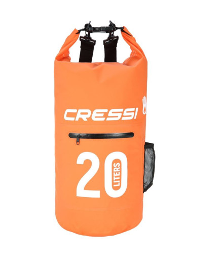 Bolsa Cressi Dry Pvc com Zíper Laranja 20L