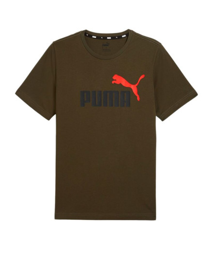 Camiseta Casual de Puma Ess+ 2 Col Logo Homem