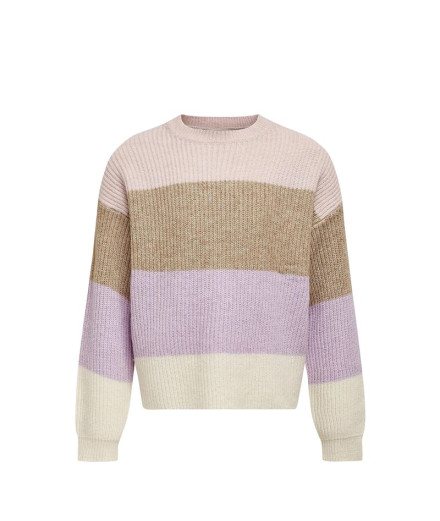 Jersey Only Kogsandy Stripe Sepia Rose Mulher
