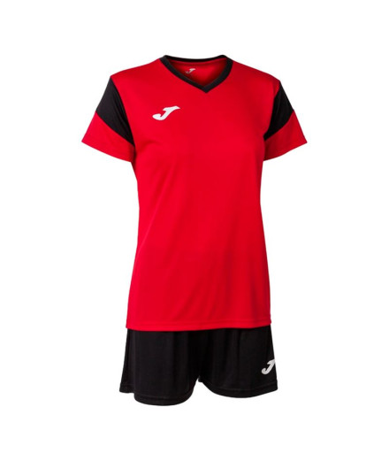 Conjunto Futebol Joma Mulher de Phoenix Black Red