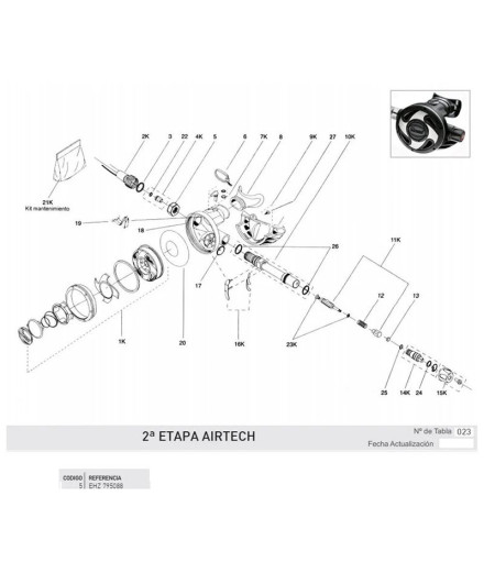 Tuerca Fijação 2ª Etapa Air-Tech Cressi