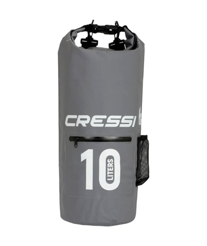 Bolsa Cressi Dry Pvc Com Zíper Cinza 20Lts
