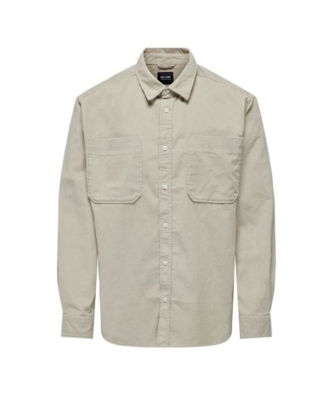 Camisa Only & Sons alp 2Pkt Washd Cord Silver...