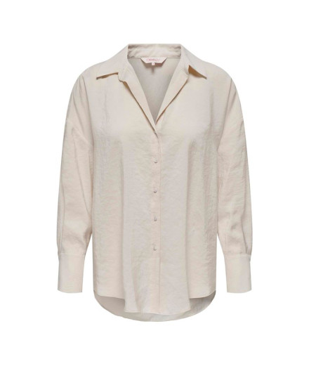 Camisa Only Onlzazima L/S Loose Shirt Wvn Mulher Branco...
