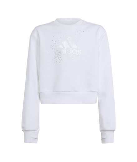 Moletom adidas Menina Glam Crew Branco