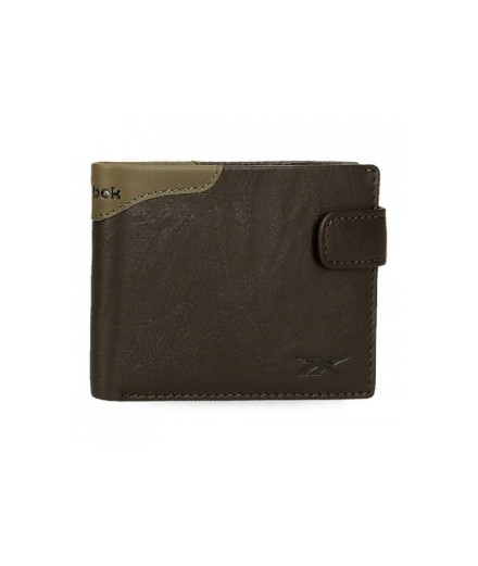 Carteira Reebok Taco horizontal castanho com clipes de...