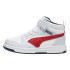 Futebol Infantil Bota Puma Ebound V6 Mid Silver Mist Cl Cinzento/Vermelho/Branco