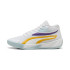 Sapatilhas Basquetebol Court de Puma Pro Branco-Amarelo Sizzle-Equipa Violeta