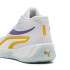 Sapatilhas Basquetebol Court de Puma Pro Branco-Amarelo Sizzle-Equipa Violeta