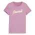 Camiseta Casual Menina by Puma Essentials+ Script Metallic G Pink