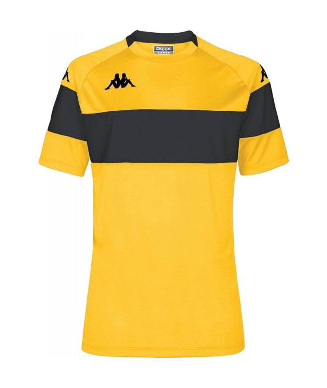 Camiseta Futebol Kappa Homem de Dareto Amarelo...